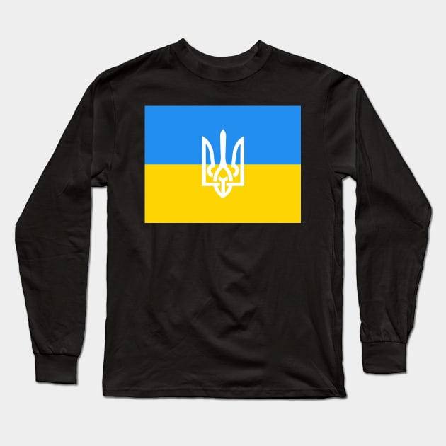 Ukraine Flag Long Sleeve T-Shirt by lounesartdessin